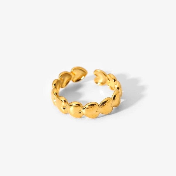 Gold Hearts Adjustable Ring