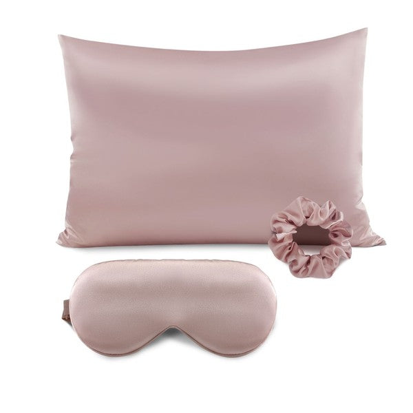 blush pink Satin Pillowcase Sleep Set