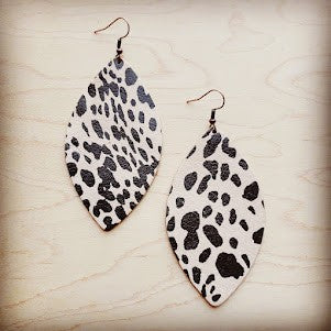 Cheetah Suede Leather Oval Earring
