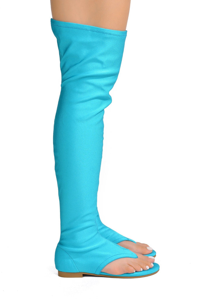 Vijaya Thigh High Sandals - Aqua