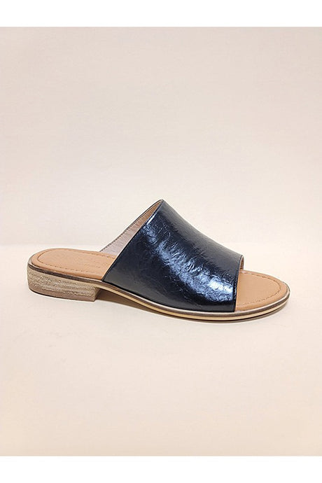 Faux Leather Slide Sandals