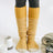 mustard Knitted Knee High Lounge Socks