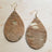 Tan and Gold Hair Leather Teardrop Earrings