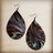 Turquoise/Brown Floral Leather Teardrop Earrings