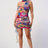 Multi Print One Shoulder Mini Dress