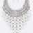 Glass Bib Statement Necklace Set in Silver - Divva Style