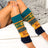 teal Nordic Snowflake Leg Warmers