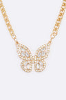 Crystal Butterfly Pendant Necklace