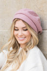 mauve Micro Herringbone Print Beret