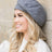 grey Micro Herringbone Print Beret