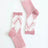 pink Faux Mohair Diamond Pattern Socks