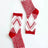 red Faux Mohair Diamond Pattern Socks