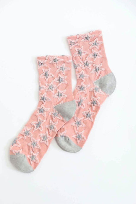 pink Star Design Socks