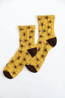 mustard Star Design Socks