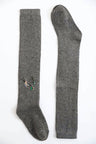 grey Hummingbird Wool Knee High Socks