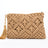 khaki Woven Macrame Tassel Clutch