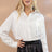 white Satin Shirt Blouse with Chevron Fringe