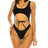 Black Plus Size One-Piece Chain Detail Swimsuit