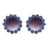 blue Round Daisy Flower Shape Circle Floral Sunglasses