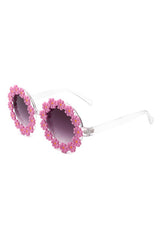 purple Round Daisy Flower Shape Circle Floral Sunglasses