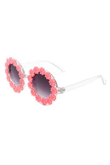 pink Round Daisy Flower Shape Circle Floral Sunglasses