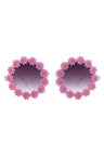 purple Round Daisy Flower Shape Circle Floral Sunglasses