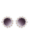 white Round Daisy Flower Shape Circle Floral Sunglasses