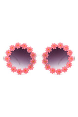 pink Round Daisy Flower Shape Circle Floral Sunglasses