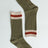 olive Color Block Crew Socks