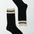 Black Color Block Crew Socks