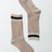 tan Color Block Crew Socks