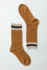 mustard Color Block Crew Socks