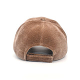 taupe Velour Baseball Cap