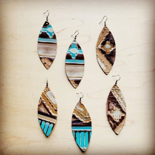 Turquoise Sahara Navajo Narrow Oval Earrings