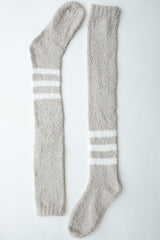 taupe Knee-High Boucle Socks