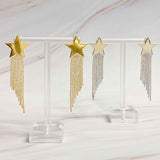 silver and gold Cascading Star Earrings