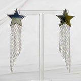 silver Cascading Star Earrings