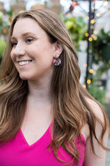 Round Drop Earrings - Rainbow Confetti