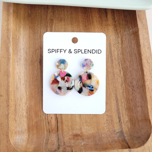 Round Drop Earrings - Multicolor