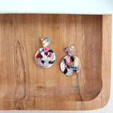 Round Drop Earrings - Multicolor