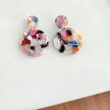 Round Drop Earrings - Multicolor