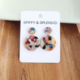 Round Drop Earrings - Multicolor