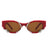 red Round Snake Design Cat Eye Sunglasses