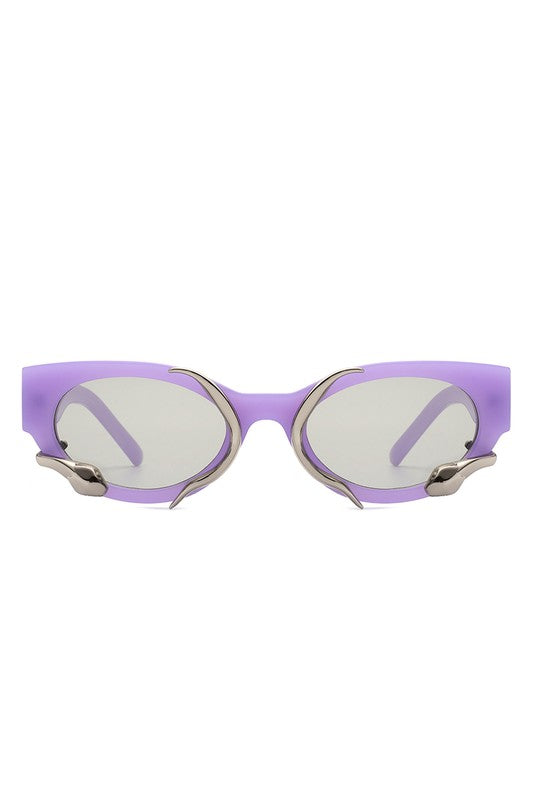 purple Round Snake Design Cat Eye Sunglasses