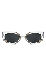 clear Round Snake Design Cat Eye Sunglasses