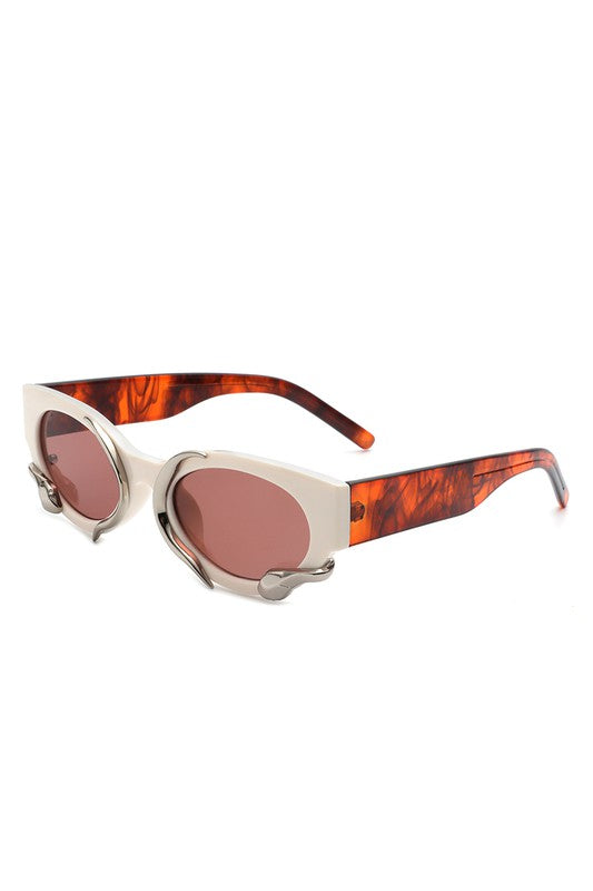 tortoise Round Snake Design Cat Eye Sunglasses