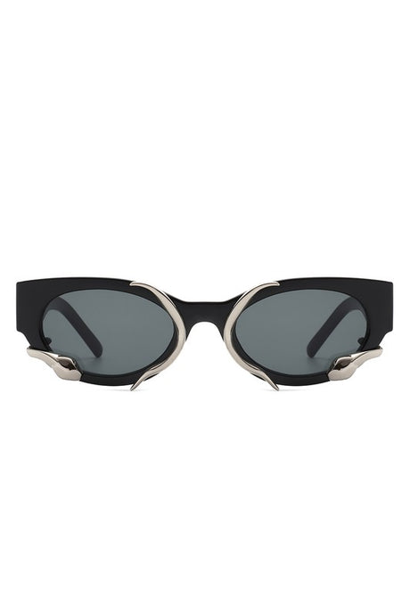 Black Round Snake Design Cat Eye Sunglasses