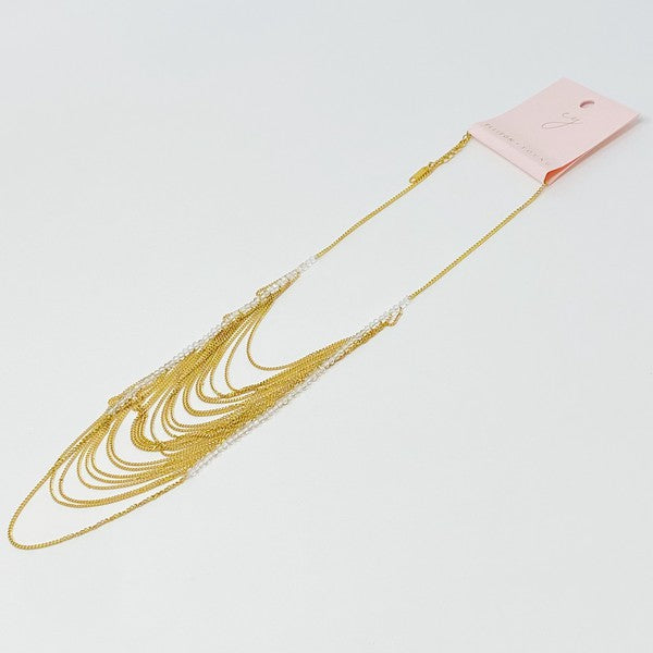 Arched Chain Drop Gold Necklace