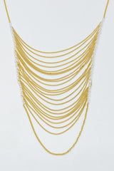 Arched Chain Drop Gold Necklace