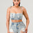 Tied Up Light Wash Denim Short Set